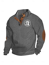 abordables Sudaderas 3D para hombre-Hombre Sudadera Negro Blanco Vino Verde Ejército Azul Marino Cuello Mao Graphic Jacquard Retazos Diario Festivos Noche Poliéster Ropa de calle Casual Otoño Invierno Ropa Sudaderas con capucha
