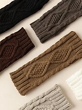 preiswerte Weihnachtsaccessoires-Gestrickte fingerlose Handschuhe für Damen, kuschelige Winter-Handwärmer mit Zopfmuster, stylische Weihnachtsgeschenk-Accessoires für Damen