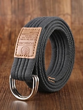 economico Cinture da uomo-cintura natalizia in tela da uomo – cintura regolabile in tessuto di cotone con cinturino in pelle e fibbia ad anello in metallo – disponibile in rosso, blu navy, nero e altri colori – elegante accessorio natalizio per uomo