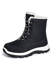 Botas de caminhada de inverno femininas vermelhas com pele sintética – botas de neve duráveis e impermeáveis com blocos de cores para aventuras na neve, perfeitas para viagens de férias baratos Sapatos de Natal Femininos-Botas de caminhada de inverno femininas vermelhas com pele sintética – botas de neve duráveis e impermeáveis com blocos de cores para aventuras na neve, perfeitas para viagens de férias