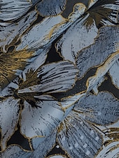 levne Délka podlahy-A-Linie Na zem Košilové šaty Šaty pro svatební hosty Formální šaty Šaty pro matku nevěsty Dlouhý rukáv Košilový límec Elegantní Vinobraní Formální Strečová látka s Mašle Barevné bloky