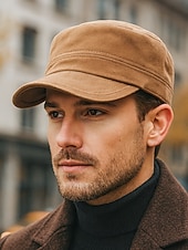 economico Cappelli da uomo-berretto da uomo in pelle scamosciata: cappello da baseball in morbido tessuto, elegante e comodo, con cinturino regolabile, perfetto per uscite informali e attività all'aperto