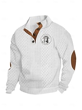 abordables Sudaderas 3D para hombre-Hombre Sudadera Negro Blanco Vino Verde Ejército Azul Marino Cuello Mao Graphic Jacquard Retazos Diario Festivos Noche Poliéster Ropa de calle Casual Otoño Invierno Ropa Sudaderas con capucha