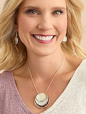 halpa Naisten kaulakoru-Naisten boheemi kerrostettu riipuskaulakoru ja roikkuvat korvakorut – hohtava simpukkakuvio, näyttävä koru rentoon ja juhlaan.