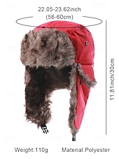 levne Dámské klobouky-Pánská vánoční čepice s kožešinovou podšívkou – nepromokavá, teplá a útulná, s detaily z umělé kožešiny, ideální na zimní dovolenou a outdoorové aktivity