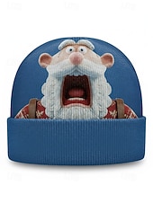 halpa Naisten hatut-Miesten jouluinen pipo – joulupukki- ja piparkakkuaiheinen, mukavasta neulotusta materiaalista, täydellinen juhlapyhiin, talviretkiin ja joululahjoiksi