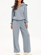 Dames Modieus Streetwear Broeken Sets Bolero Top Lange mouw Overhemdkraag Effen Kleur Vetoketju Buiten Werk Casual Blozend Roze Marineblauw Grijs Lente Normale pasvorm voordelige Blousepakken voor dames-Dames Modieus Streetwear Broeken Sets Bolero Top Lange mouw Overhemdkraag Effen Kleur Vetoketju Buiten Werk Casual Blozend Roze Marineblauw Grijs Lente Normale pasvorm