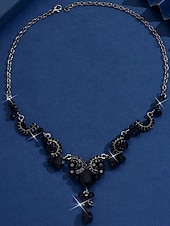 abordables Collar de mujer-Collar llamativo de lágrima de cristal para mujer, elegante joya vintage con diamantes de imitación para bailes Gatsby y bodas. &amp;fiestas nocturnas