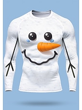 voordelige Hardloop T-shirts en Tanktops-Kerstmis Voor heren Uniseks Hardloopshirt Atletisch shirt Gymshirt Fitnessshirt Trainingsshirt Lange mouw T-shirt Grafisch UPF 50 UV-bestendig Zacht Zweetafvoerend Mountainbike Sportschooltraining