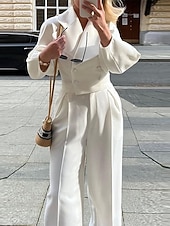 halpa Naisten puseropuvut-Naisten Bolero toppi Pitkähihainen V kaula-aukko Yhtenäinen väri Tavallinen Tilkkutäkki Muoti Päivittäin Musta Valkoinen Taivaan sininen Syystalvi Normaali