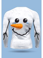 voordelige Hardloop T-shirts en Tanktops-Kerstmis Voor heren Uniseks Hardloopshirt Atletisch shirt Gymshirt Fitnessshirt Trainingsshirt Lange mouw T-shirt Grafisch UPF 50 UV-bestendig Zacht Zweetafvoerend Mountainbike Sportschooltraining