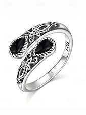 abordables Bagues pour femmes-Bague ajustable en argent pour femme avec pierre de lune et cristal, bijou bohème vintage pour fiançailles, anniversaire et usage quotidien