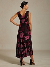 Damska welurowa sukienka maxi sukienka dopasowana sukienka trumpeta syrenka sukienka w literę A elegancka formalna impreza koktajlowa gość weselny wieczorna impreza regularny krój kwiatowy bez tanie Sukienki na przyjęcia-Damska welurowa sukienka maxi sukienka dopasowana sukienka trumpeta syrenka sukienka w literę A elegancka formalna impreza koktajlowa gość weselny wieczorna impreza regularny krój kwiatowy bez