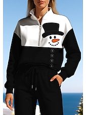 זול חליפות ספורט-חג המולד בגדי ריקוד נשים טרנינג אימונית חליפת ריצה שרוך רוכסן ז&#039;קט ומכנס טרנינג סט לבוש אתלטי אביב לבן + אדום שחור עם לבן אגבי להתאמן חוץ רך בג&#039;י שרוול ארוך ספורט לבוש אקטיבי סטרצ&#039;י (נמתח) רגיל