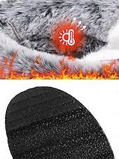 olcso Hó- és téli csizma-női bordó műszőrmével bélelt hótaposó – meleg téli csizma kültéri karácsonyi tevékenységekhez és hideg időben való viseletre