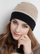 economico Fedora femminile-Per donna Cappello a cuffia Caldo cappello invernale Quotidiano Ferie Patchwork A maglia Semplice Casual Caldo Confortevole 1 Pezzo