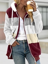 Damskie Kurtka polarowa Kurtka Sherpa Kurtka z kapturem Wygodny Oddychający Zamek Kieszeń Codzienny Pasek Urlop Ulica Codzienny Dzienne zużycie Zamek błyskawiczny Regularny Kaptur Regularny Długi tanie Kurtki z podszewką z polaru-Damskie Kurtka polarowa Kurtka Sherpa Kurtka z kapturem Wygodny Oddychający Zamek Kieszeń Codzienny Pasek Urlop Ulica Codzienny Dzienne zużycie Zamek błyskawiczny Regularny Kaptur Regularny Długi