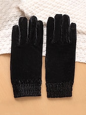 levne Vánoční doplňky-Dámské vánoční sametové rukavice – silné a teplé, měkké na dotek, ideální jako vánoční dárky a zimní módní doplňky