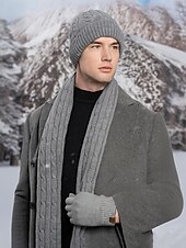 economico Cappelli da donna-Set unisex di cappello, sciarpa e guanti natalizi con guanti touchscreen, vari colori, perfetto per la moda invernale e come regalo per le feste