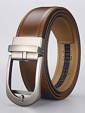 preiswerte Herrengürtel-Herrengürtel aus echtem Leder mit automatischer Schnalle, klassischer Business-Casual-Kleiderbund, stilvolles Geschenk für Weihnachten, Arbeit und Alltag