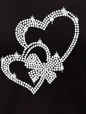  Γυναικεία Μπλούζα Κουρελού Γκλίτερ Δίχτυ Σκέτο Στυλάτο Μοντέρνα Μακρυμάνικο Λαιμόκοψη V Κανονικά μπλουζάκια Καθημερινά Αργίες Εξόδου Μαύρο Καλοκαίρι Άνοιξη Φθινόπωρο