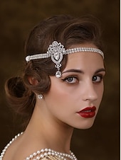 economico Accessori per capelli da donna-Cerchietto flapper da donna anni '20 con strass - accessorio per capelli vintage in stile Gatsby con perline di cristallo per feste retrò, matrimoni o eventi in costume