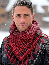 preiswerte Weihnachtsaccessoires-Weihnachtsschal für Herren – weiche, stylische und warme karierte Schals in mehreren Farben für Winterferien, Freizeitkleidung und Partys im Freien