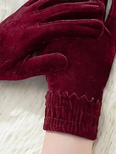 levne Vánoční doplňky-Dámské vánoční sametové rukavice – silné a teplé, měkké na dotek, ideální jako vánoční dárky a zimní módní doplňky