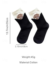 זול גרביים לנשים-גרבי כותנה לנשים - עיצובים רקומים של חתול כלב חמוד עם חיות, רכים ונוחים, מושלמים ללבוש יומיומי ולפעילויות יומיומיות