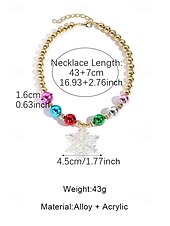 olcso Karácsonyi kiegészítők-Női karácsonyi ajándék nyaklánc, ötvözet és akril anyagból, színes gyöngyök ünnepi medálokkal, tökéletes ünnepi kiegészítő partikra és összejövetelekre