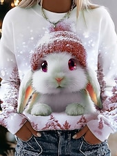 Χαμηλού Κόστους Ζώα Κορυφές-Γυναικεία Φανέλα Γραφικό Ζώο Πέις Λάιν Καθημερινή Μακρύ Μανίκι Κρουαζέ Στρογγυλό Λαιμό Κανονικά Tops Στριτ Καθημερινότητα Καθημερινά Εκτύπωση Ροζ Μπλε Μωβ Πράσινο Άνοιξη Φθινόπωρο Χειμώνα