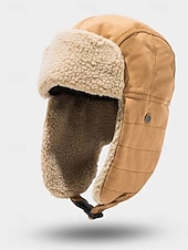 abordables Chapeaux pour hommes-Chapeau de trappeur d&#039;hiver pour homme avec cache-oreilles, casquette d&#039;aviateur doublée de sherpa chaude, chapeau de neige coupe-vent pour la chasse et le ski en plein air