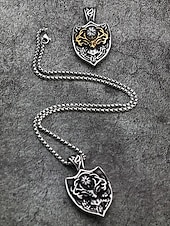 رخيصةأون مجوهرات رجالية-قلادة على شكل رأس غزال فايكنج من الفولاذ المقاوم للصدأ للرجال بتصميم درع، مجوهرات تميمة نورسية سلتيك كهدية عيد الميلاد والحفلات والارتداء اليومي