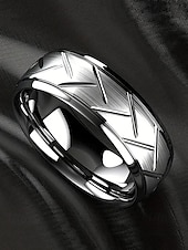 ieftine Bijuterii pentru bărbați-Inele bărbătești din oțel inoxidabil cu model geometric – o curea modernă și durabilă pentru ținute casual, formale și de nuntă