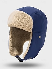 abordables Chapeaux pour hommes-Chapeau de trappeur d&#039;hiver pour homme avec cache-oreilles, casquette d&#039;aviateur doublée de sherpa chaude, chapeau de neige coupe-vent pour la chasse et le ski en plein air