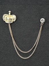 Недорогие Мужские галстуки и бабочки-Мужские рождественские булавки для воротника из сплава – элегантные дизайны в виде оленей с золотыми цепочками, идеально подходят для праздничных вечеринок, торжеств и зимних праздников