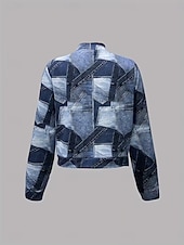 Damskie Zwykła kurtka Zatrzymujący ciepło Szybkie wysychanie Zamek Kieszeń Elegancja Moda Codzienny Prosty Geometryczny Urlop Codzienny Święto Codzienne Regularny kołnierz baseballowy Regularny Długi tanie zwykłe kurtki-Damskie Zwykła kurtka Zatrzymujący ciepło Szybkie wysychanie Zamek Kieszeń Elegancja Moda Codzienny Prosty Geometryczny Urlop Codzienny Święto Codzienne Regularny kołnierz baseballowy Regularny Długi