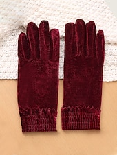 levne Vánoční doplňky-Dámské vánoční sametové rukavice – silné a teplé, měkké na dotek, ideální jako vánoční dárky a zimní módní doplňky