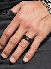 ieftine Bijuterii pentru bărbați-Inele bărbătești din oțel inoxidabil cu model geometric – o curea modernă și durabilă pentru ținute casual, formale și de nuntă