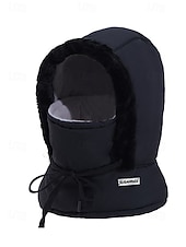 economico Cappelli da uomo-Scaldacollo da uomo in tessuto impermeabile, cappuccio foderato in pile per l'inverno, caldo e accogliente per le attività all'aperto e il tempo nevoso
