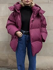 Dam Anorak Bekväm Andningsfunktion Dragkedja Ficka Ledigt Slät Semester Gata Ledigt Dagliga kläder Enkelknäppt Normal Huva Normal Långärmad Ytterkläder Svart Vin Brun Vår Höst billiga Vinterparka-Dam Anorak Bekväm Andningsfunktion Dragkedja Ficka Ledigt Slät Semester Gata Ledigt Dagliga kläder Enkelknäppt Normal Huva Normal Långärmad Ytterkläder Svart Vin Brun Vår Höst