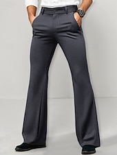 billiga Blossa-Herr Kostymbyxor Flared byxor Bell Botten Långbyxor Ficka Slät Komfort Andningsfunktion Fullängd Utomhus Dagligen Utekväll Mode Ledigt Svart Vit Microelastisk