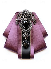 levne Pánské kravaty a motýlky-Pánský vánoční motýlek s diamantovým akcentem - elegantní saténová stuha s černým drahokamem pro formální sváteční příležitosti, k dispozici v několika barvách