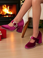 billiga 50-tals retro-Gröna Mary Jane-klackar i sammet med grov blockklack och pärlspänne - vintage retro-skor från 1950-talet för damer, perfekta för julfester och bröllop. &amp;kvällsevenemang