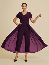 economico Abiti e jumpsuit firmati-tuta da donna rosso vino con scollo a V, design a pannelli, finto due pezzi, fluido, trasparente, tessuto elasticizzato, casual, primavera estate autunno
