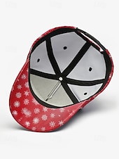 Недорогие Женские шляпы-мужская бейсболка с рождественским принтом Санты, регулируемая красная шапка со снежинками, праздничный зимний аксессуар для праздничных вечеринок и ношения на открытом воздухе