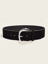 abordables Ceinture pour femme-Ceinture de Noël en similicuir pour femme, design large et élégant avec boucle en métal, disponible en plusieurs couleurs, parfaite pour les fêtes de fin d'année et les tenues d'hiver