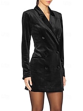 economico Blazer e Completi-Per donna Mini Abito Abito in Velluto Vestito da Festa Abito da Cocktail Abito blazer Elegante Moda Festa serale Feste Cocktail party Vestibilità regolare Semplice Manica Lunga Colletto a Camicia