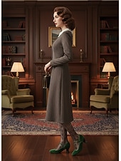  Groene Mary Jane-hakken met T-bandjes voor dames, Edwardiaanse vintage stijl uit de jaren 30 met ronde neus en halfhoge hak voor retro-outfits, formele evenementen en gatsbyfeesten
