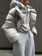 halpa Talvi Parka-Naisten Anorakki Mukava Hengittävä Tasku Napit Vapaa-aika Tavallinen Loma Katu Kausaliteetti Arki-asut Vetoketju Normaali Hupullinen Normaali Pitkähihainen Päällysvaatteet Musta Armeijan vihre